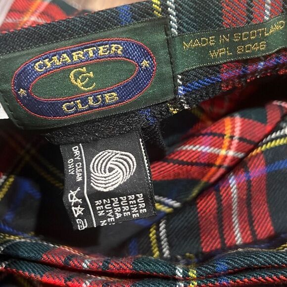 Charter Club Tartan Plaid Wool Wrap Skirt Schoolgirl Academia Girls size 7 - Picture 7 of 9